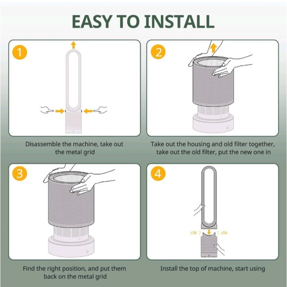 TP01 Filter True HEPA Filter Replacement Upgraded Compatible with Dyson 2 Pack - Picture 11 of 15